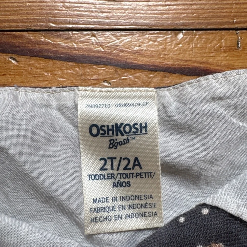OshKosh‎ B'gosh Patchwork Dress Toddler Blue Excellent Floral Polka Dot SIZE 2T